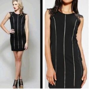 Elliatt black sheath dress lace cap sleeve black nude size XS